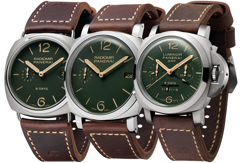 Panerai Green Dial Limited Edition PAM735, PAM736, & PAM737 Collection Watches Watch Releases 